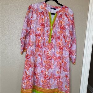 Floral Pink and Green Women's Dress